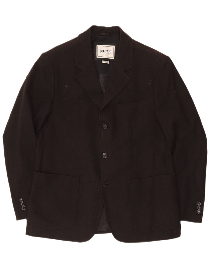 Geox Veste Blazer Respira 3 Boutons Homme UK 42 XL Laine Noir