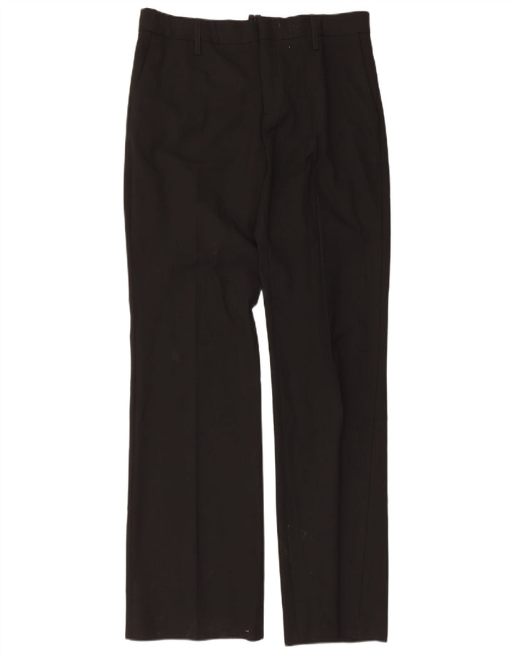 Zara Pantalon Chino Droit Femme EU 40 Medium W30 L34 Noir Polyester