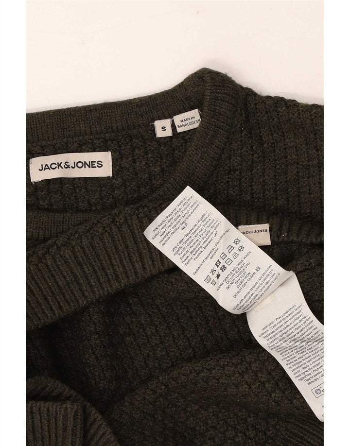 Jack & Jones Pull à col rond pour homme Petit Kaki Acrylique