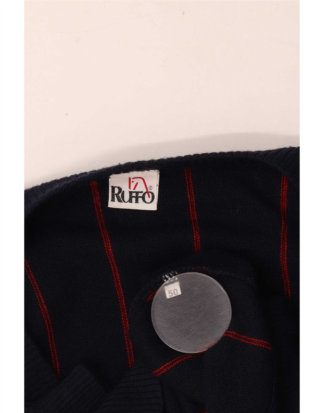 RUFF0 Pull Cardigan Homme IT 50 Bleu Marine Moyen Rayé