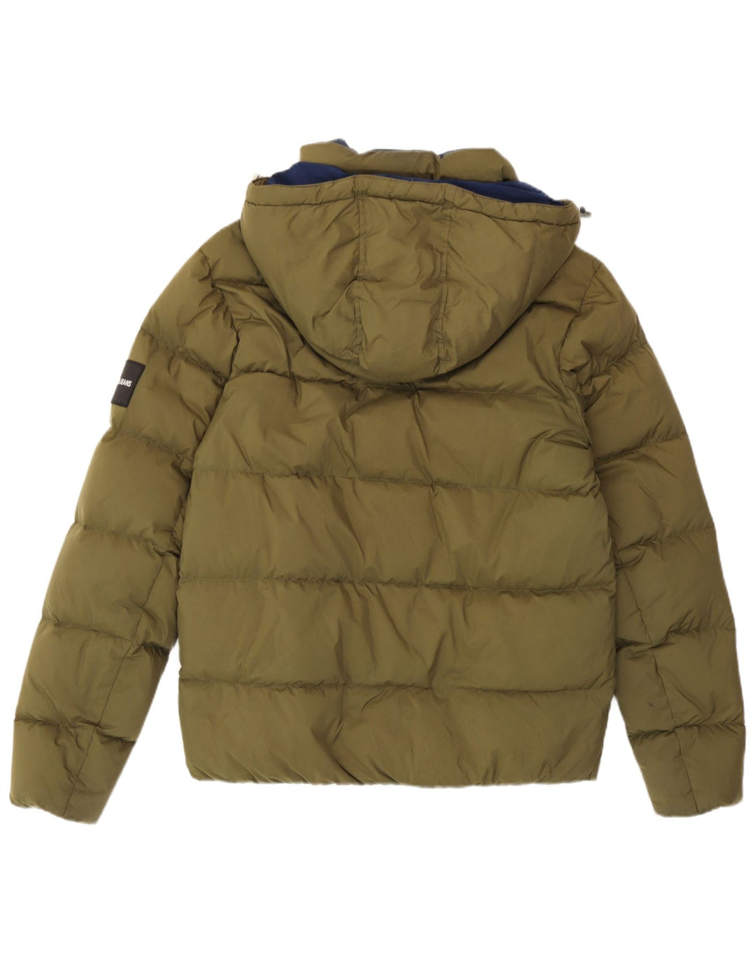 Calvin Klein Jeans Veste matelassée à capuche pour homme UK 36 Petit Kaki Polyester