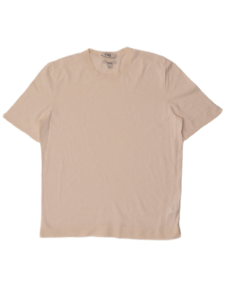 Cos T-shirt régulier pour femme UK 44 en coton blanc moyen