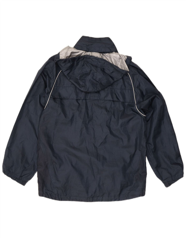 Umbro Veste de pluie à capuche pour homme UK 36 Small Bleu marine Polyester