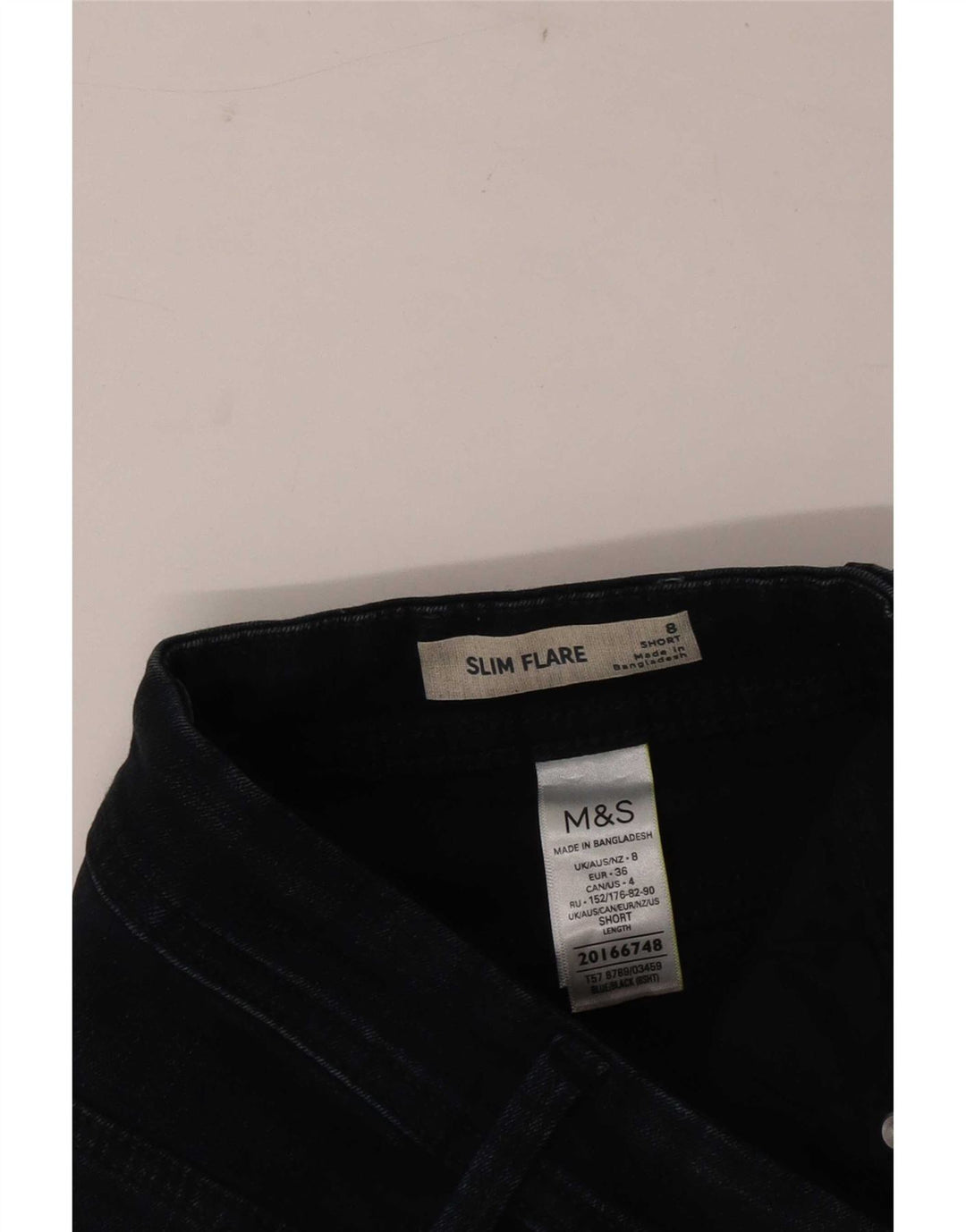 Marks & Spencer Jean évasé slim pour femme UK 8 Small W26 L28 Bleu marine