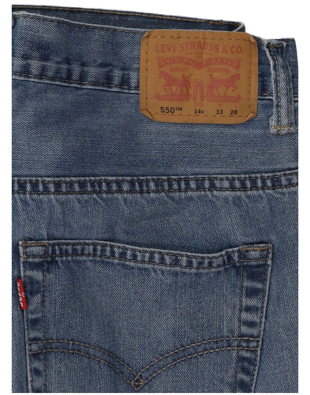 LEVI'S Jean droit coupe décontractée 550 pour garçon 13-14 ans W33 L28 Bleu coton
