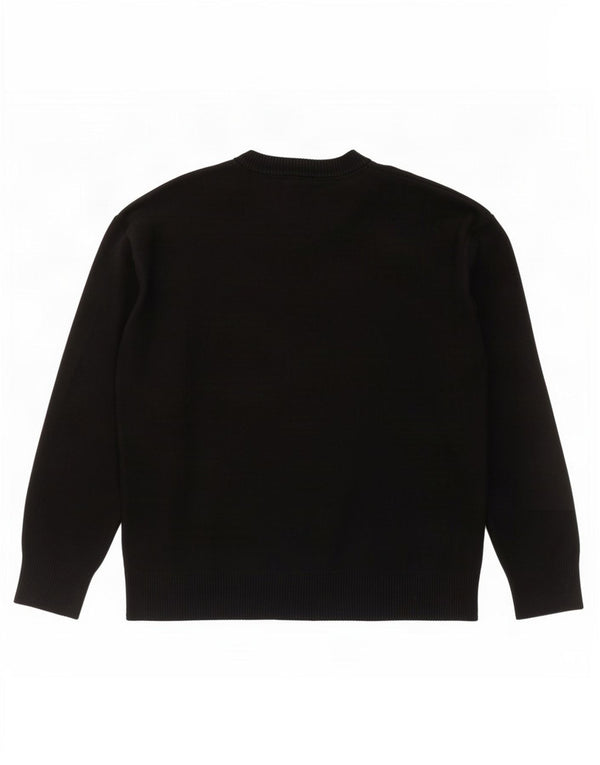 Zara Pull à col rond pour homme Large Noir Viscose