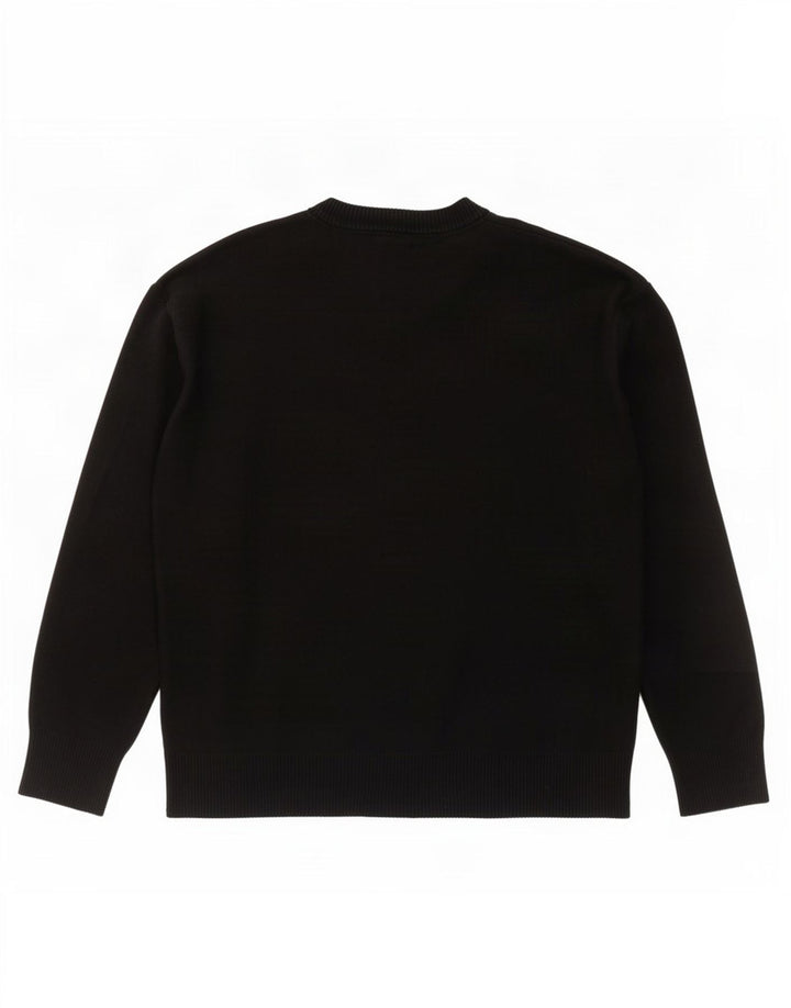 Zara Pull à col rond pour homme Large Noir Viscose