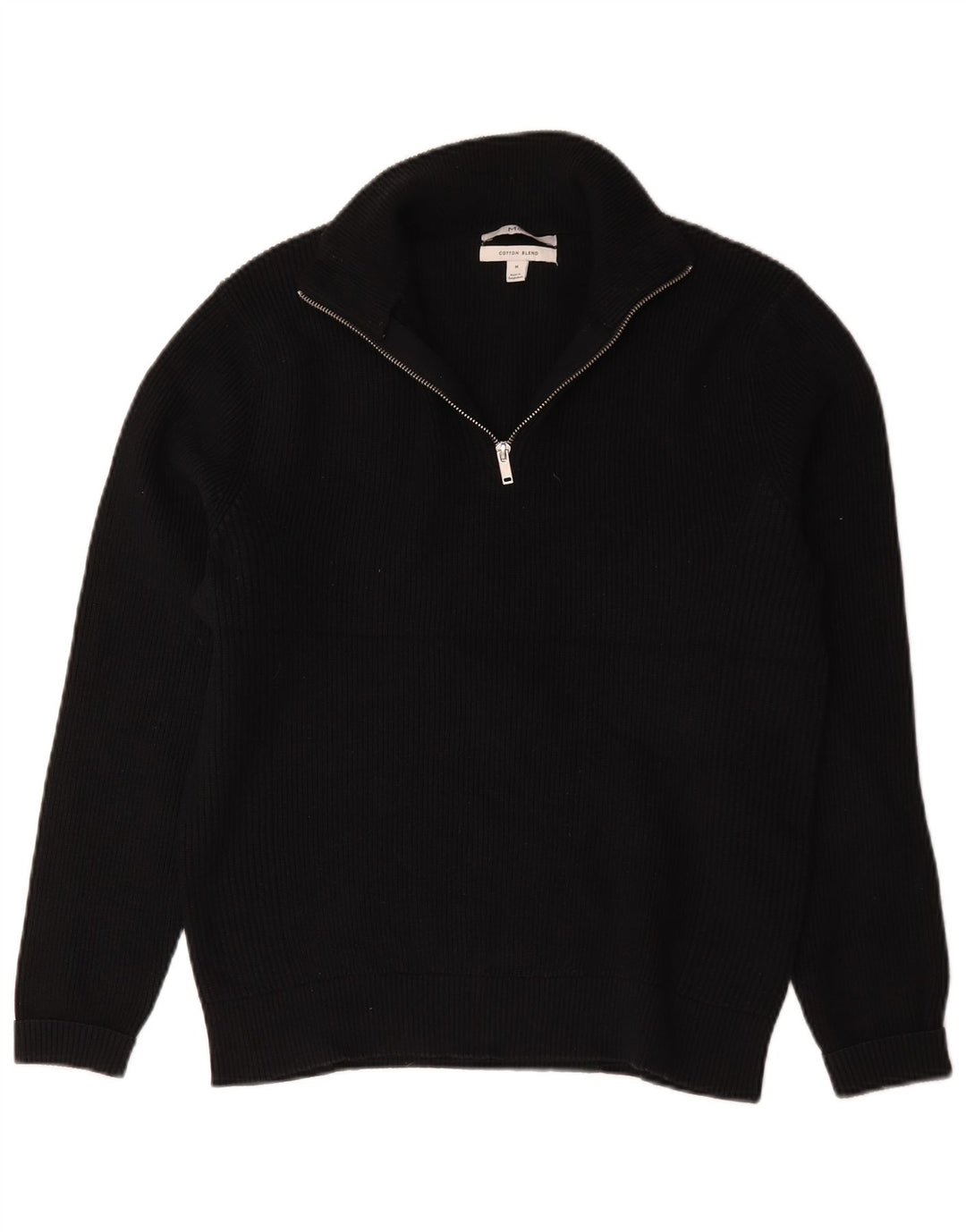 Marks & Spencer Pull col zippé homme bleu marine moyen coton