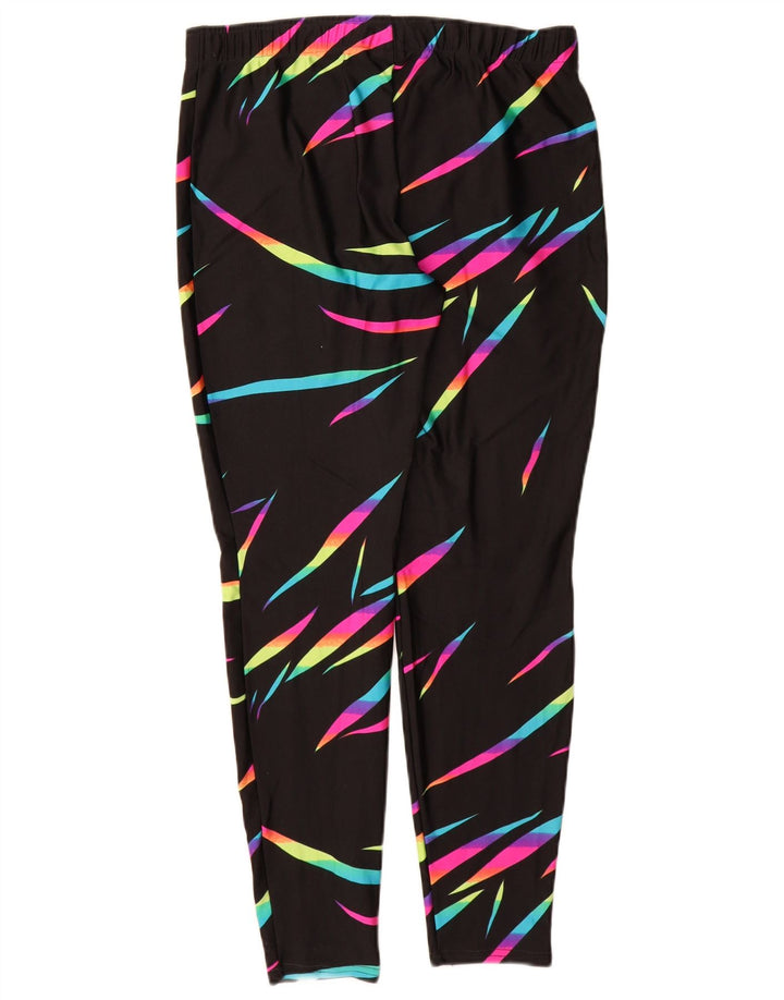 Rodeo Leggings Femme UK 14 Grand Nylon Rayé Noir