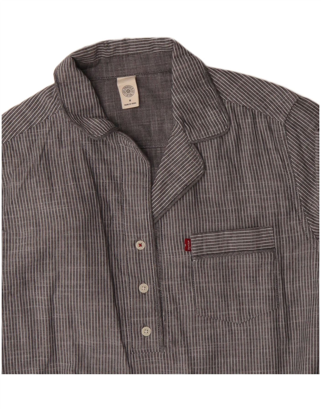 Levi's Robe chemise pull pour femme UK 44 Coton à fines rayures gris moyen