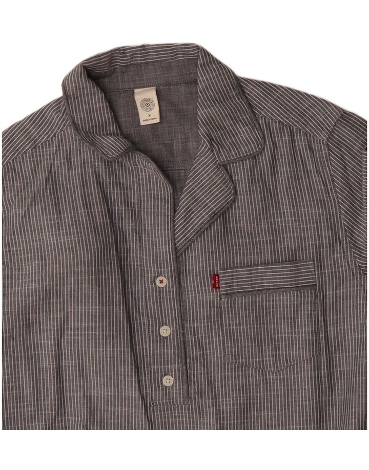 Levi's Robe chemise pull pour femme UK 44 Coton à fines rayures gris moyen