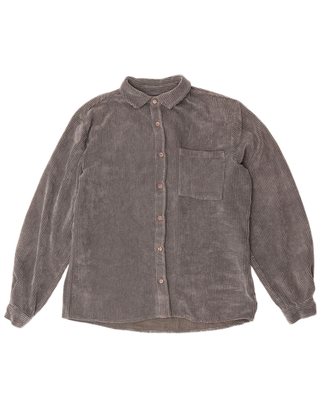 ZARA Chemise Coupe Relax en Velours Côtelé Homme Gris Moyen