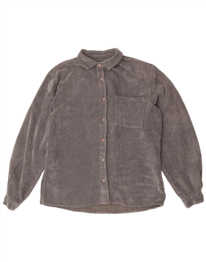 ZARA Chemise Coupe Relax en Velours Côtelé Homme Gris Moyen
