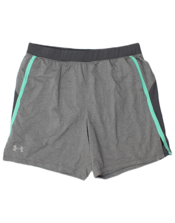 Under Armour Short de sport pour femme UK 16 Large Gris Colorblock