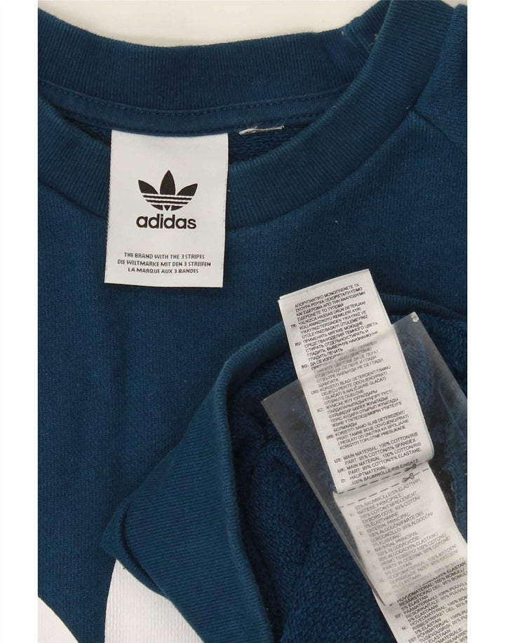Adidas Sweat-shirt graphique pour homme en coton bleu moyen