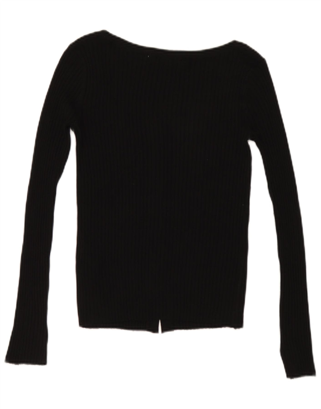 Zara Femme Cardigan Pull UK 8 Petit Acrylique Noir