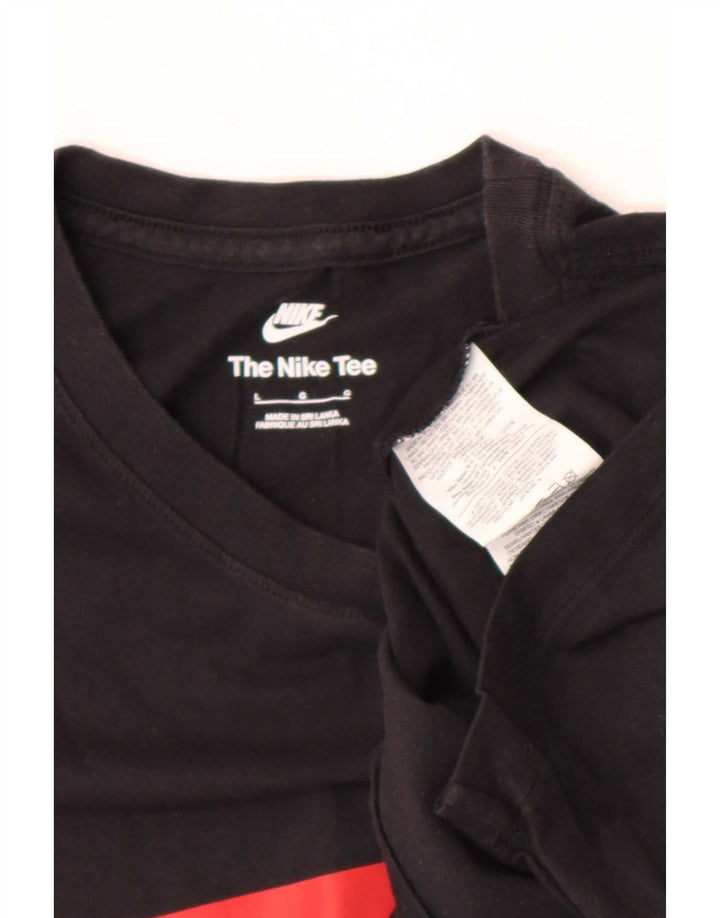 Nike T-shirt graphique pour homme en coton noir Taille L