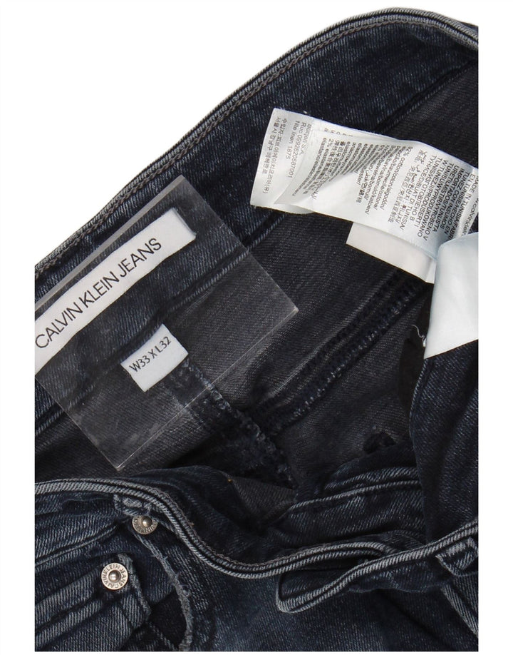 CALVIN KLEIN Jean Slim Homme W33 L32 Bleu Marine Coton