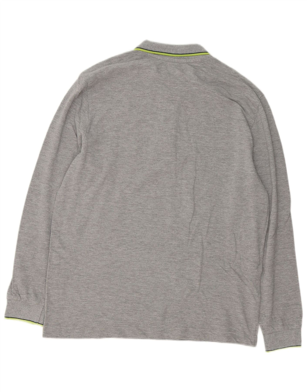 Kappa Polo à manches longues pour homme, coupe classique, grand, gris, coton
