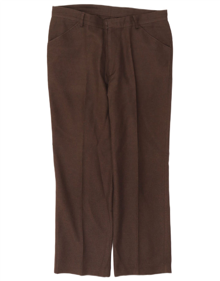 Farah Pantalon décontracté droit pour homme W36 L29 Marron Polyester