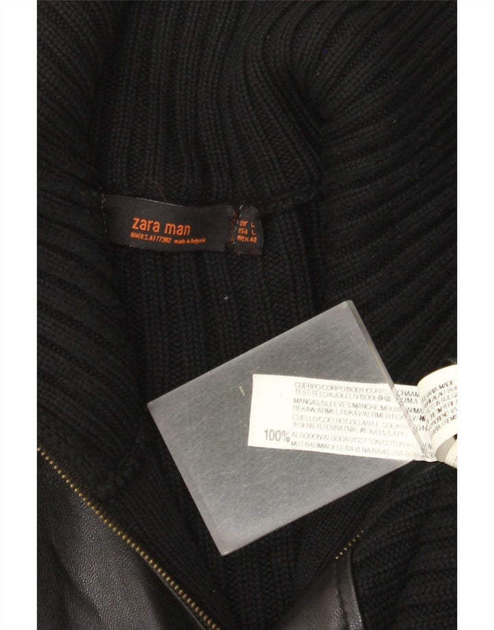 Zara Cardigan Homme Pull Large Noir Coton