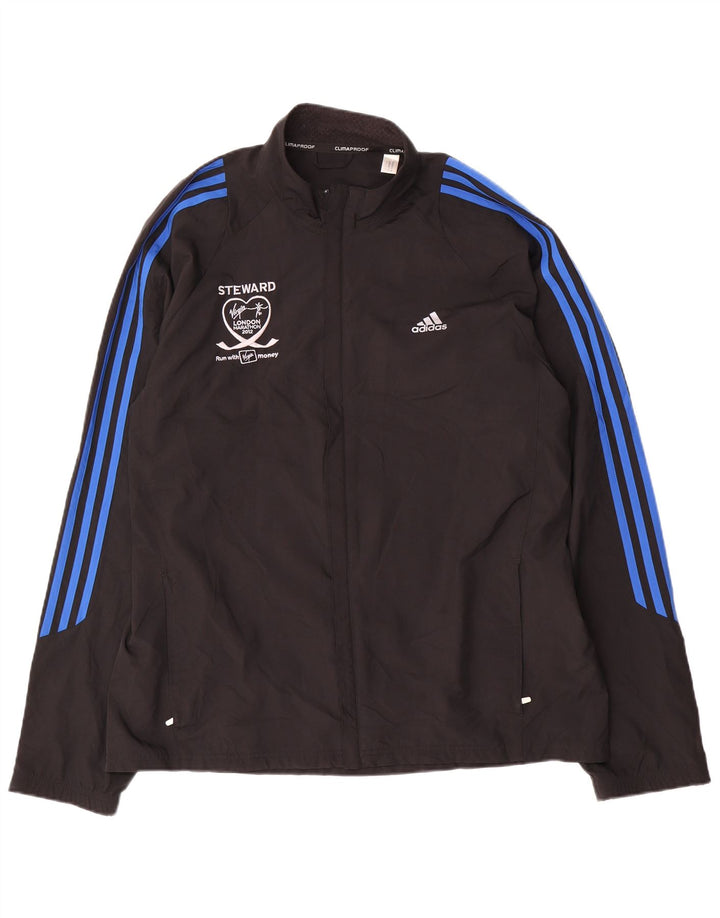 Adidas Veste de pluie graphique pour homme UK 40 Large Noir Polyester
