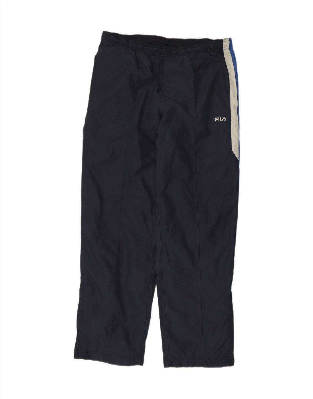 FILA Mens Tracksuit Trousers Large Navy Blue Colourblock Polyester Vintage Fila and Second-Hand Fila from Messina Hembry 