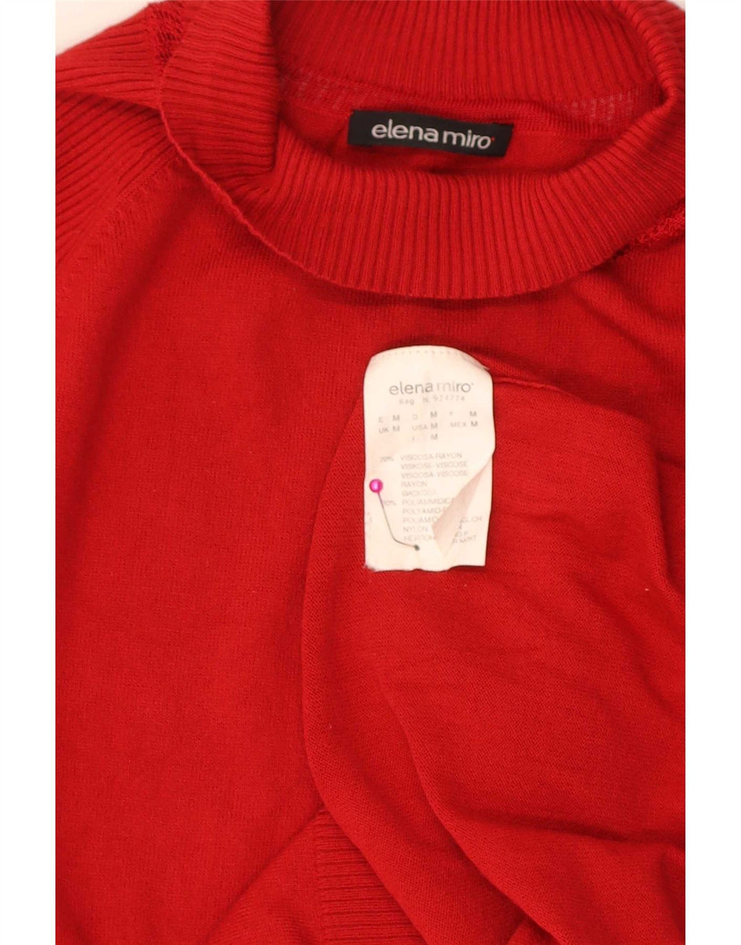 ELENA MIRO Chemisier régulier pour femme UK 44 Viscose rouge moyen