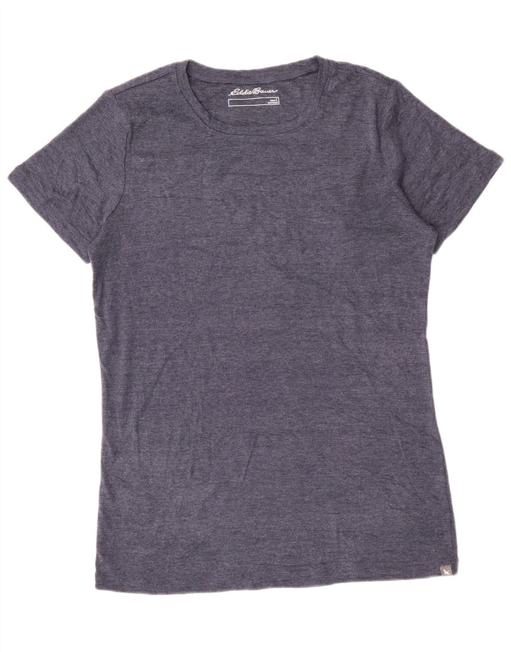 Eddie Bauer T-Shirt Femme Top UK 14 Large Bleu Marine Coton