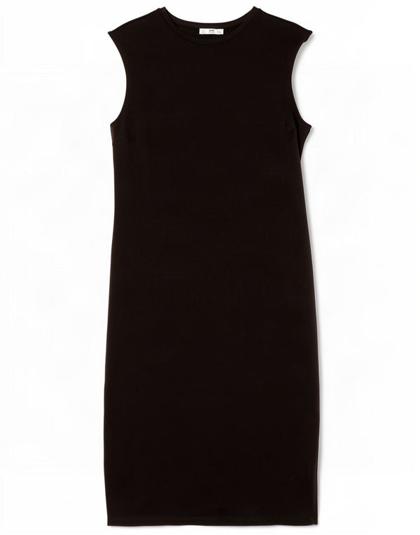 Zara Robe fourreau sans manches pour femme Coupe ajustée UK 14 Large Noir