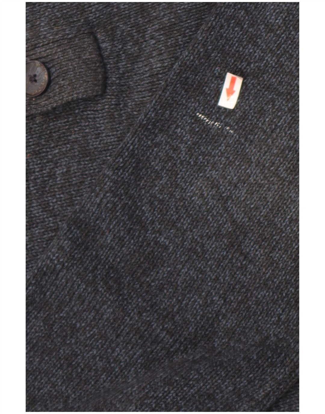 Marks & Spencer Pull à col boutonné pour homme Taille L Bleu marine moucheté