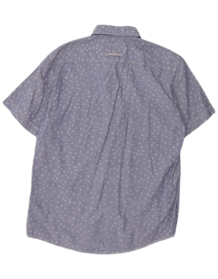 Chemise à Manches Courtes Homme Camel Active Coton Floral Bleu Moyen