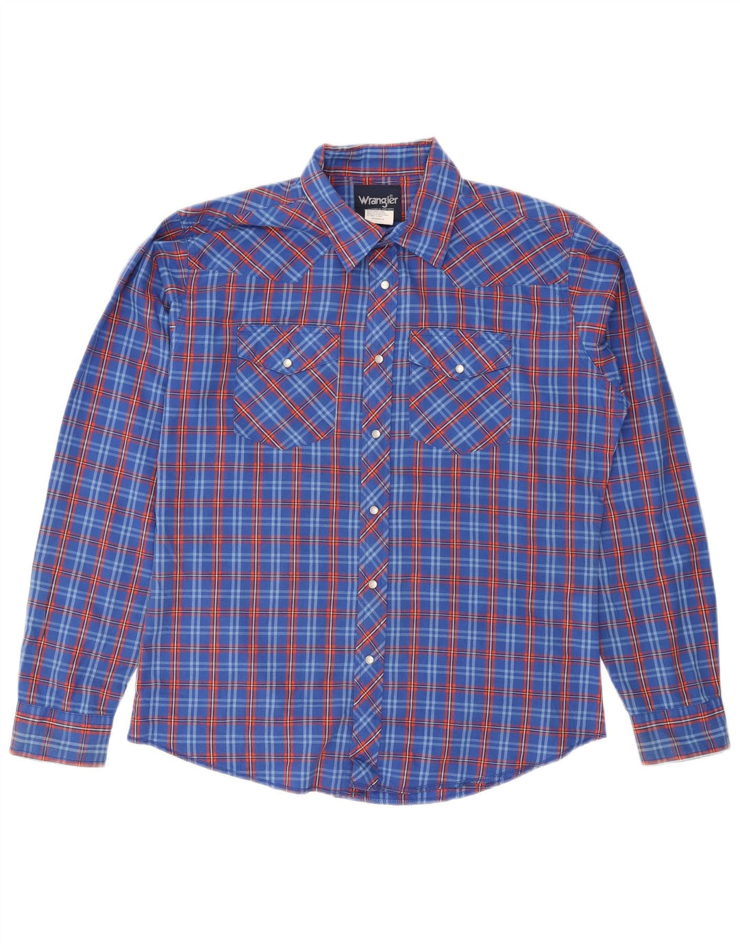 WRANGLER Chemise Garçon 15-16 ans 2XL Bleu à Carreaux Coton