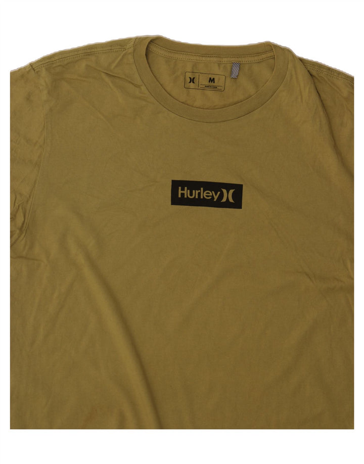 HURLEY Mens Graphic T-Shirt Top Medium Yellow Cotton Vintage Hurley and Second-Hand Hurley from Messina Hembry 