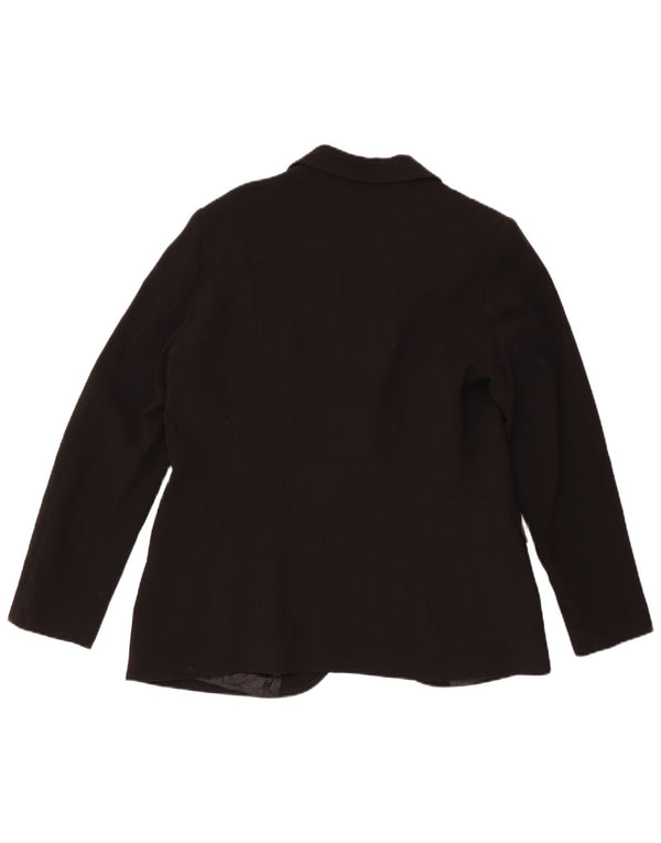 Benetton Veste Blazer 1 Bouton Femme UK 16 Large Noir Polyester