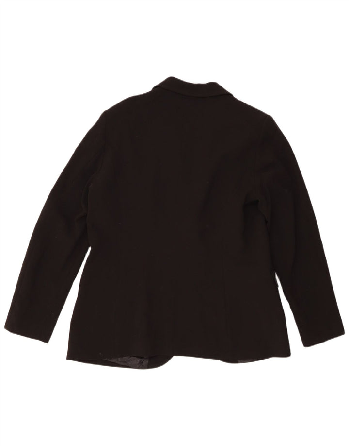 Benetton Veste Blazer 1 Bouton Femme UK 16 Large Noir Polyester
