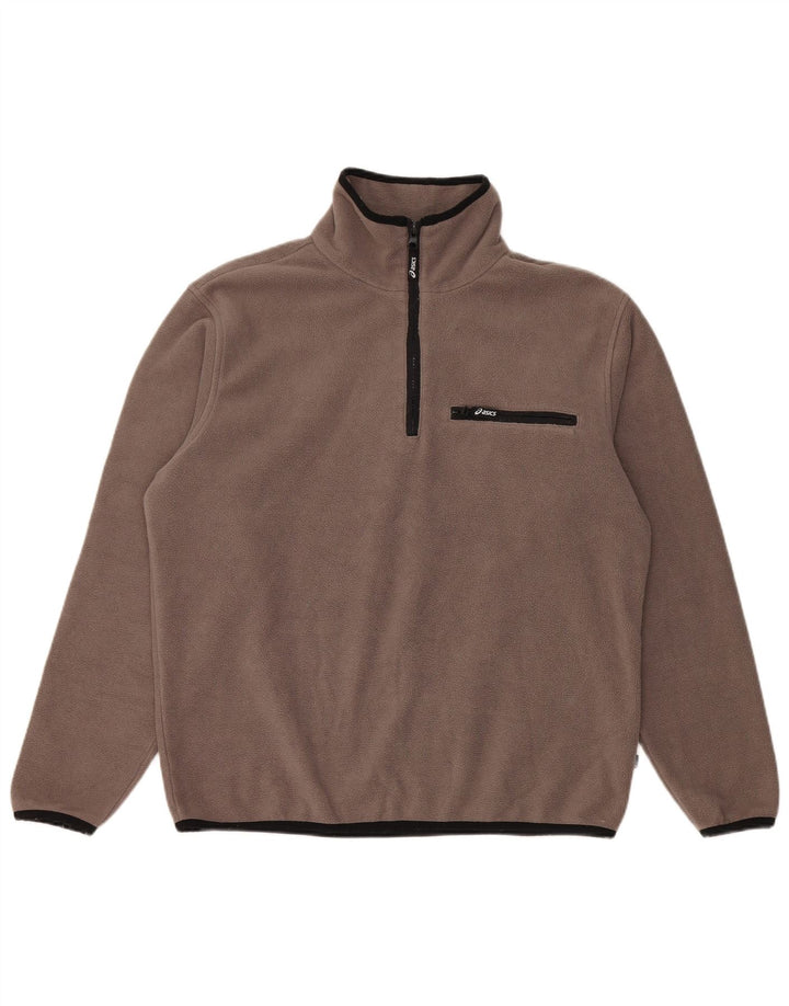 Asics Pull Polaire Homme Marron Moyen Polyester