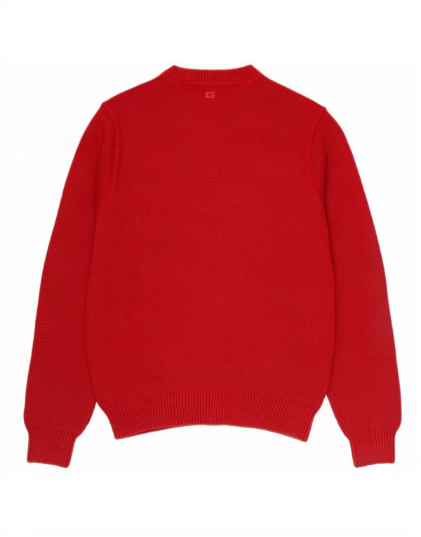 Tommy Hilfiger Pull ras du cou pour homme XS Rouge Coton