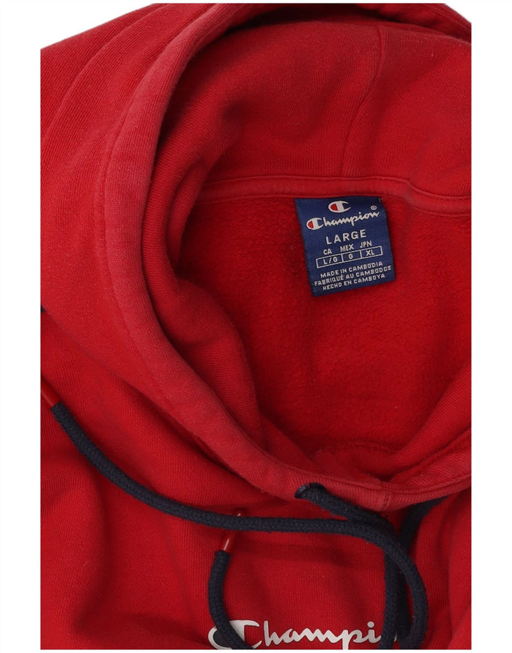 CHAMPION Pull à capuche graphique pour hommes, grand color block rouge