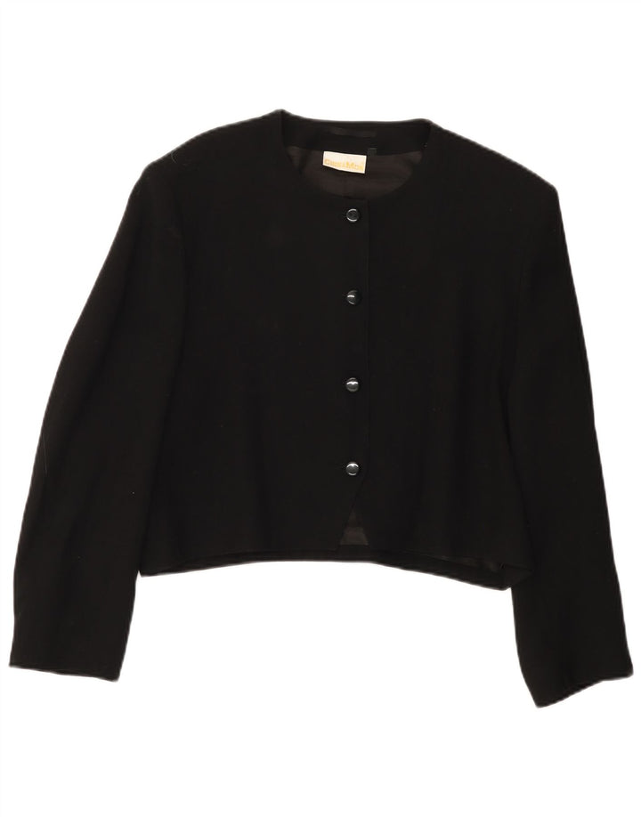 Cinnamon Veste blazer courte à 4 boutons et manches 3/4 pour femme EU 38 Noir moyen