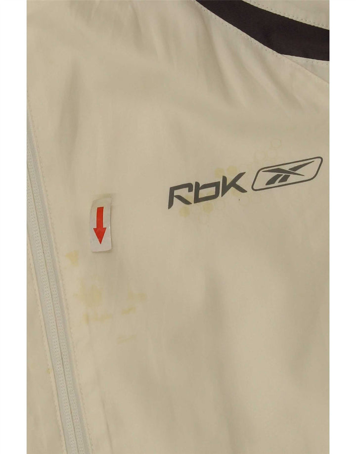 Reebok Veste de survêtement pour homme Small Blanc Colorblock Polyester