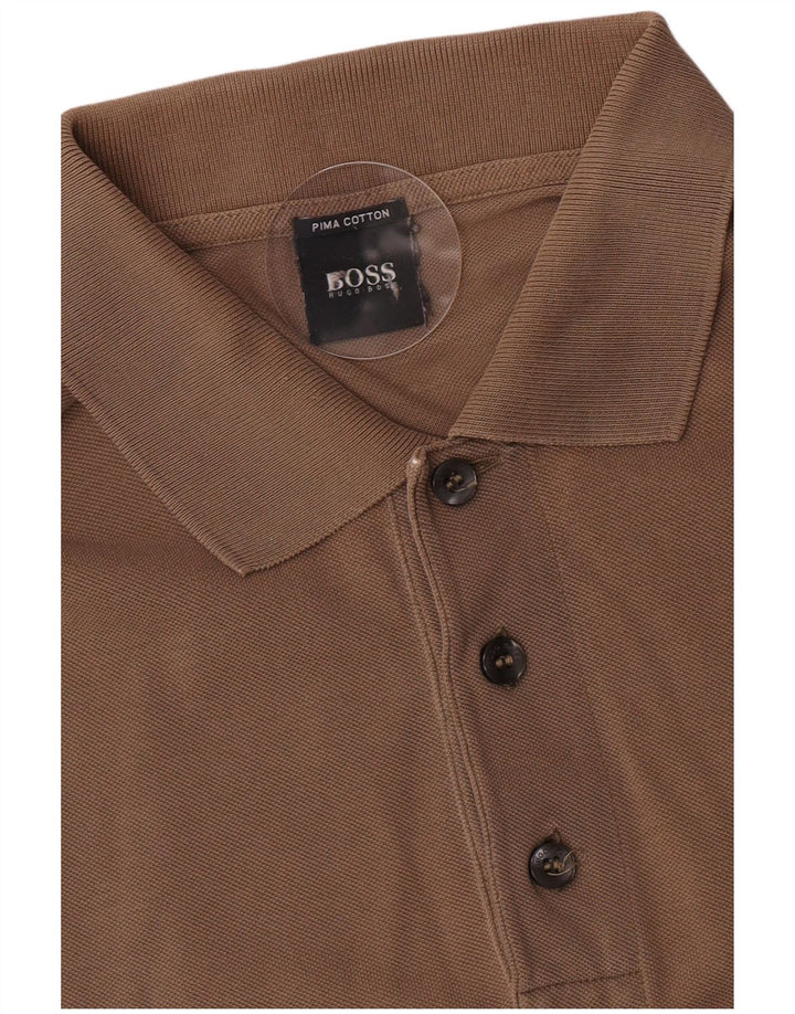 Hugo Boss Polo Homme Petit Marron Coton