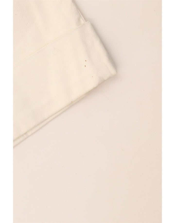 CALVIN KLEIN Pantalon Capri Slim pour Femme US 12 Large W34 L19 Blanc Cassé