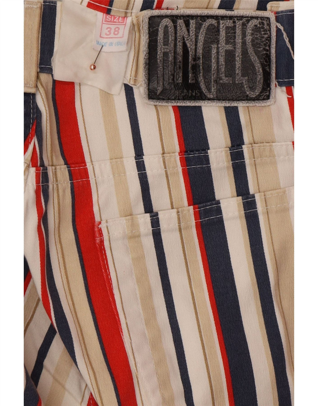 ANGELS Jean court pour femme EU 38 Medium W28 L25 rayé multicolore