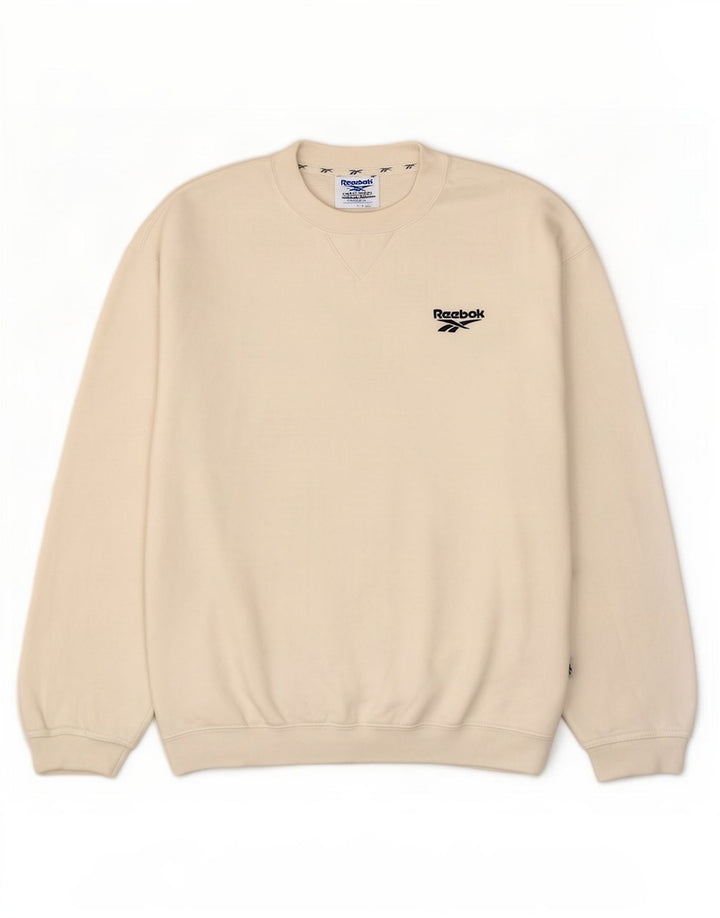 Reebok Sweat-shirt pour homme en coton blanc Small