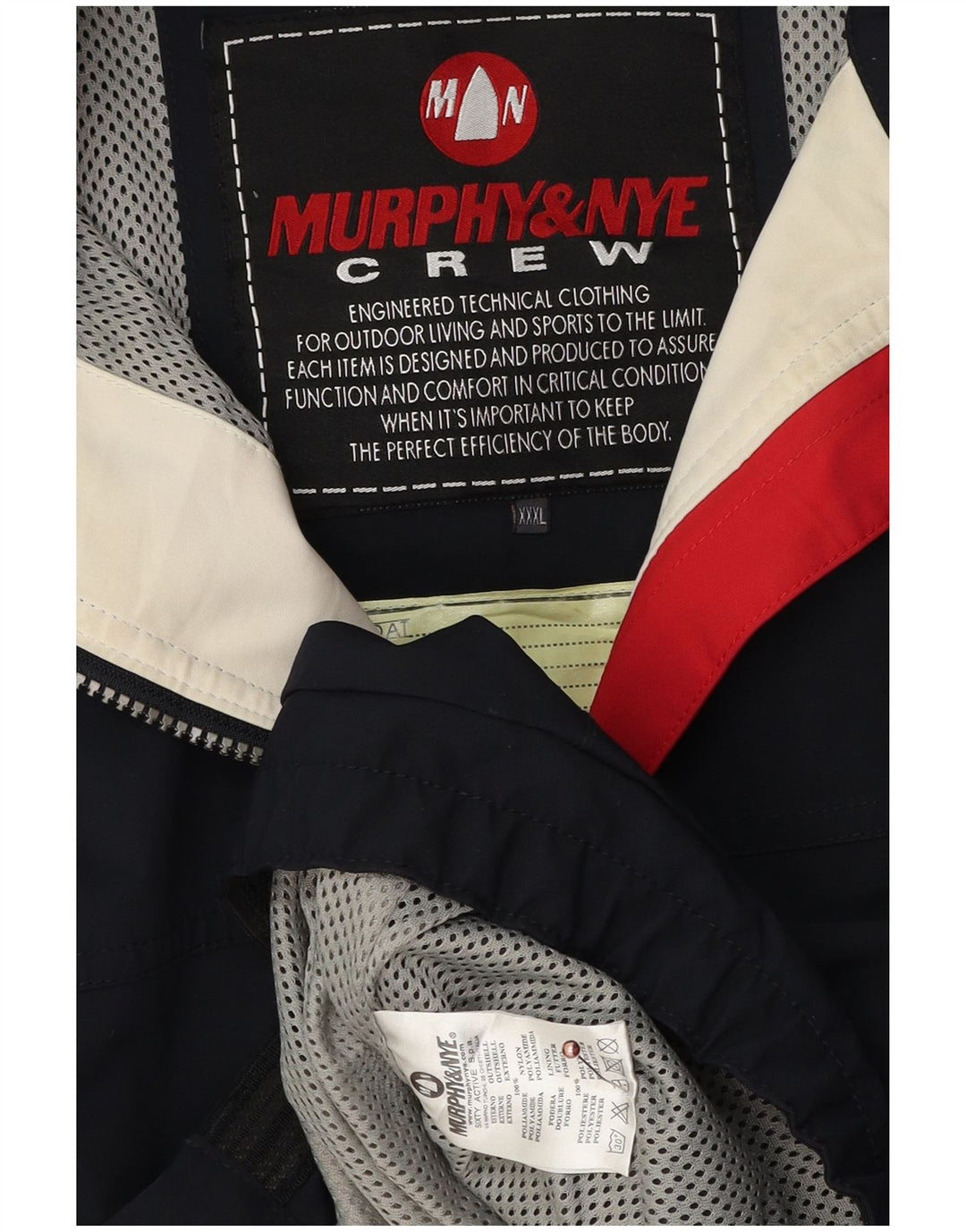Murphy & Nye Veste coupe-vent pour homme UK 44 2XL Bleu marine Colourblock