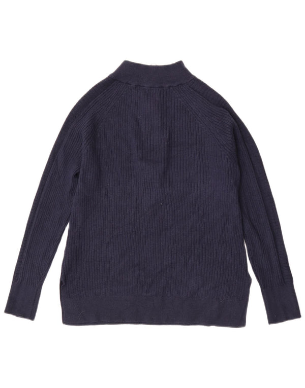 Marks & Spencer Pull à col zippé pour femme UK 10 Small Bleu marine