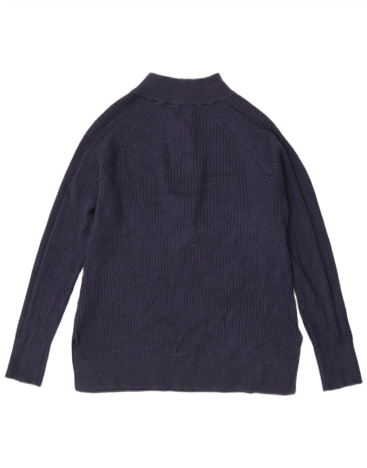 Marks & Spencer Pull à col zippé pour femme UK 10 Small Bleu marine