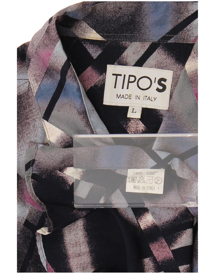 Tipo' S Chemise Homme Large Viscose Géométrique Multicolore