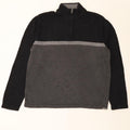 Eddie Bauer Pull à col zippé pour homme Grand coton color block noir